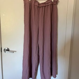 Paperbag waist wide leg pants